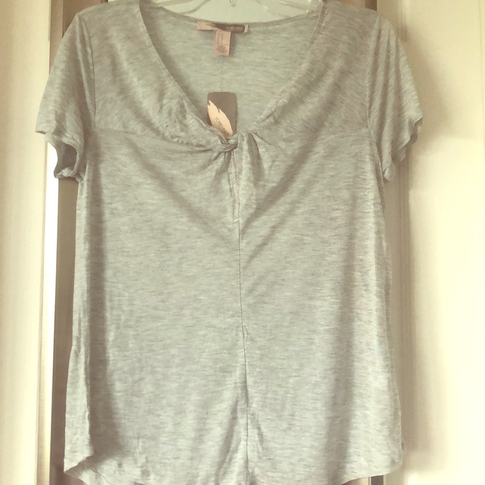 NWT Forever 21 V-Neck Knotted Silk Blend Top